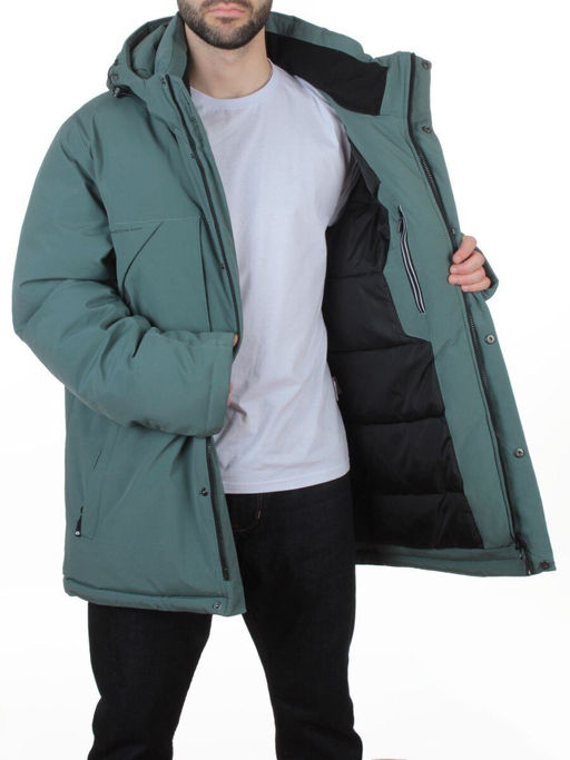 6963 GRAY/TURQUOISE Куртка мужская зимняя (200 гр. био-пух)