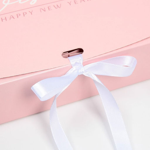 Коробка подарочная новогодняя складная двухсторонняя «Розовый новый год», 20×18×5 см