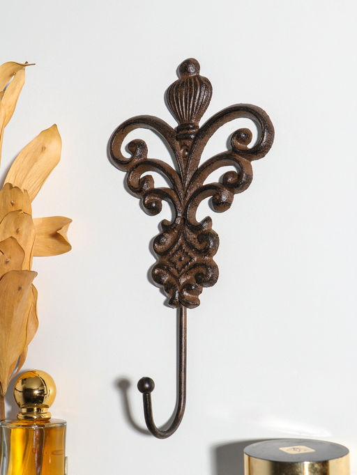 Крючок декоративный чугун "Королевский вензель" 25,5х14,3х5,6 см