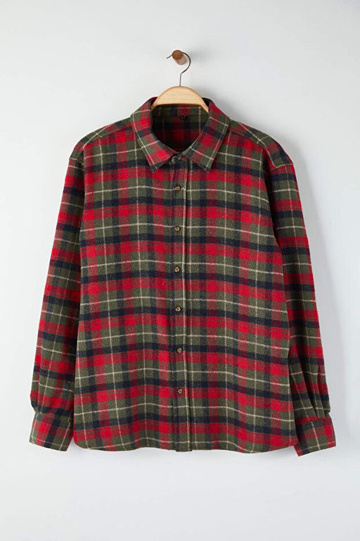 Haki Regular Fit Oduncu Flanel Erkek B_y_k Beden G_mlek TMNAW26AX00001 - Trendyolmilla фото 2