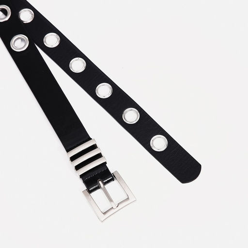 Ремень женский, ширина 2 см, пряжка металл, люверсы, цвет чёрный - Simaland фото 2
