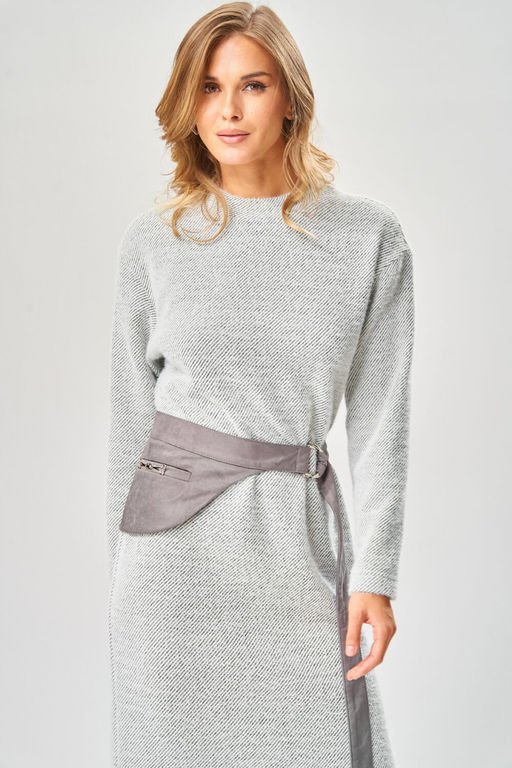 Платье LAIKONY 573 серый диагональ  фото 2