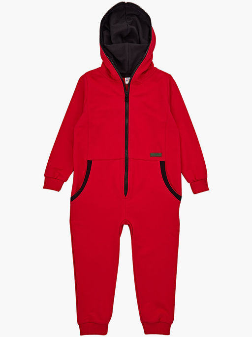 Комбинезон на молнии из футера UD 7251 красный - Mini maxi фото 7
