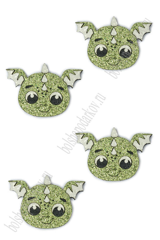 Лазерная вырубка из кожзама "Дракончик №16" 4,5*3,1 см (10 шт) несклеенная