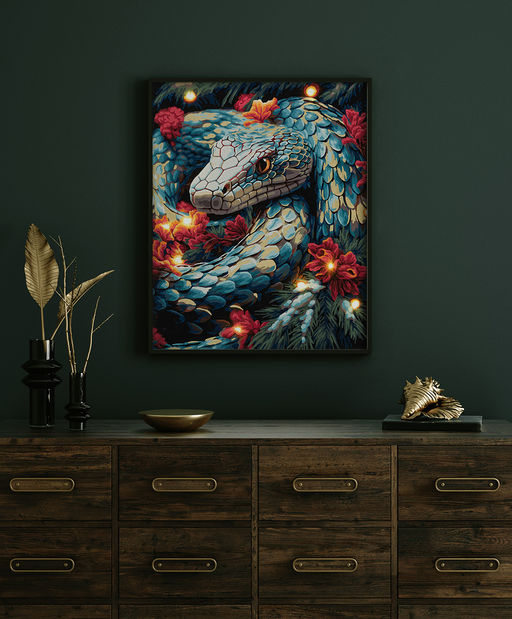 ФРЕЯ PNB/PLDD-259 Набор для раскрашивания по номерам ( со светодиодами ) 50 х 40 см Волшебная змея