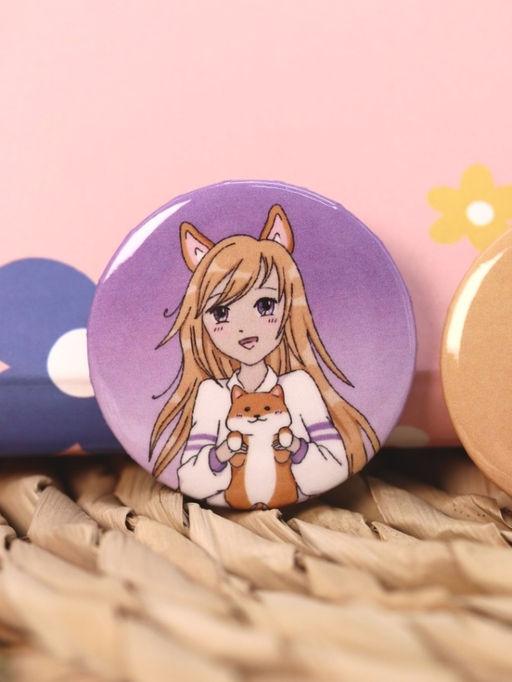 Набор значков 3 шт. iLikeGift Аниме "Love corgi girl"