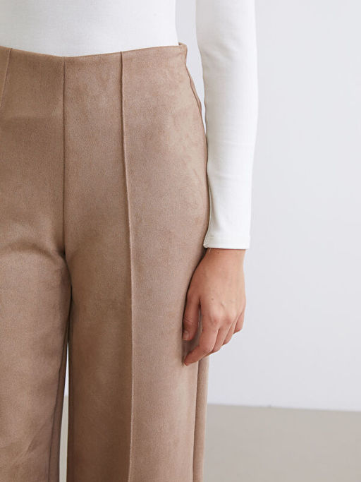 Standart Fit Kad?n S?et G?r?n?ml? Pantolon