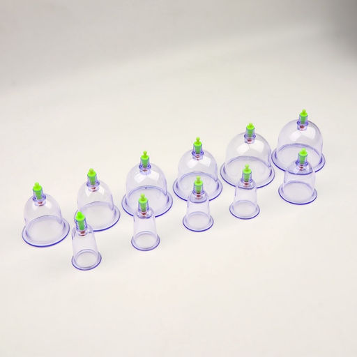 Набор вакуумных банок для массажа, 12 шт., синий, прозрачный