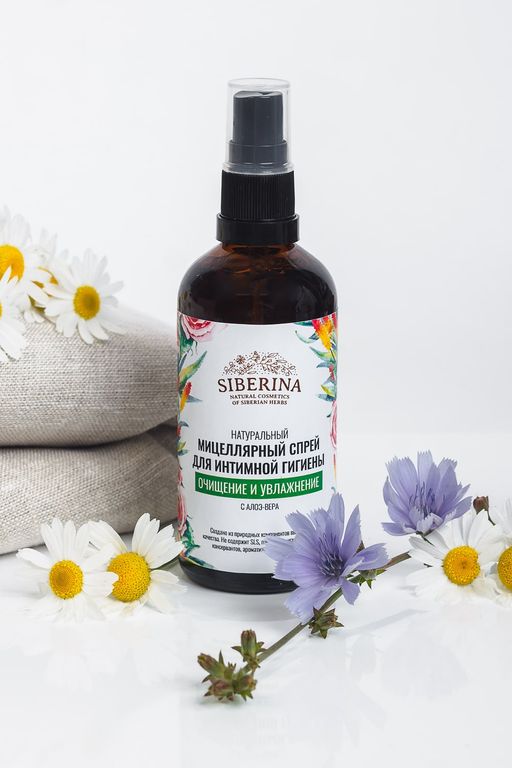 Мицеллярный спрей для интимной гигиены Очищение и увлажнение с алоэ-вера - Siberina фото 3