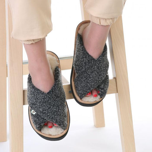 Тапочки-слайдеры арт. М4/02-03 Антрацит - Altro фото 2