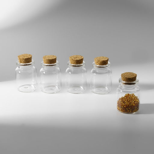 Цена за 2 шт. Баночки для хранения бисера, d=3×4.5 см, 5 шт.