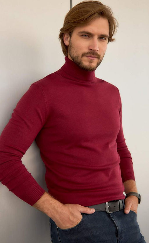 Водолазка мужская F121-01-868 бордовая - Fine joyce фото 6