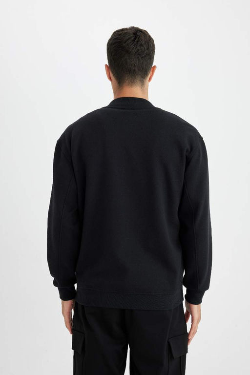 Кардиган-бомбер Relax Fit с воротником-стойкой - Defacto фото 6