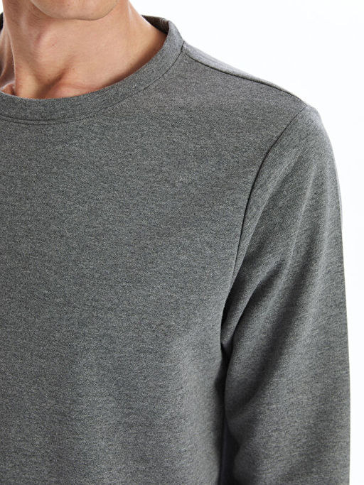 Bisiklet Yaka Uzun Kollu Erkek Sweatshirt