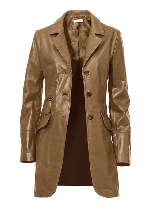 Кожаное пальто, коньячное - Heine фото 3