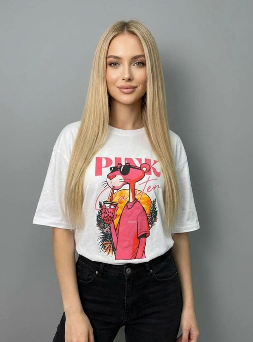 K13422 Футболка OVER SIZE (хлопок) БЕЛЫЙ