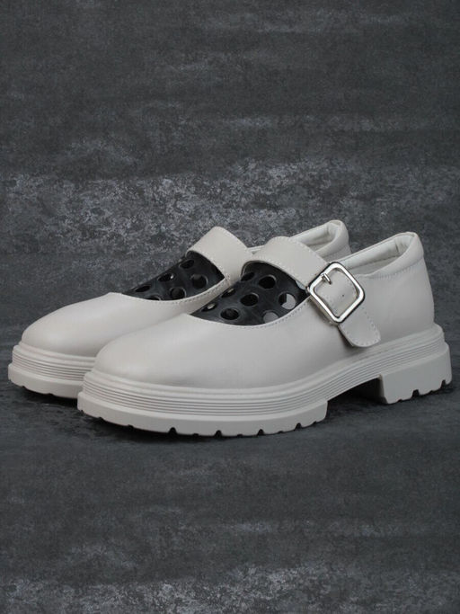 06-PDE38-2 GRAY Туфли женские (натуральная кожа)