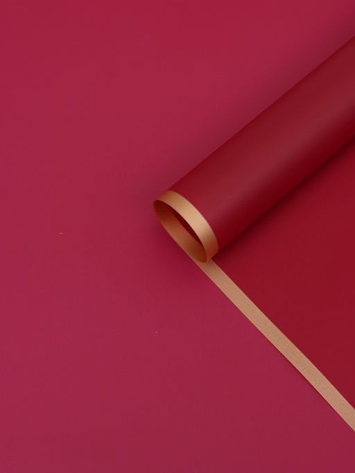 Цена за 20 шт. Пленка для цветов, «Бронзовая полоса», бордовая, 57×57 см