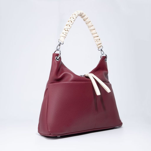 Сумка-мешок, отдел на молнии, 3 наружных кармана, длинный ремень, цвет бордовый - Simaland фото 3