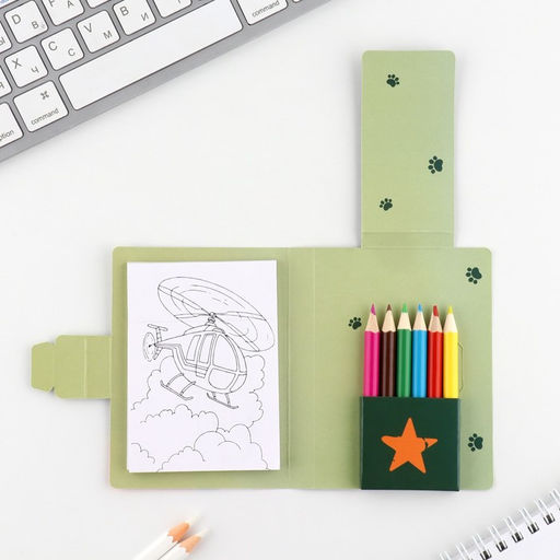 Подарочный набор Юному герою, блок для записей с отрывными листами и заданиями + карандаши - Artfox фото 3