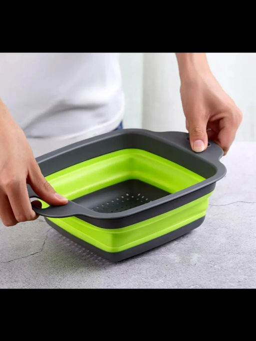 Дуршлаг-сито силиконовый складной прямоуголный 22см ID8834 - Мхт фото 4