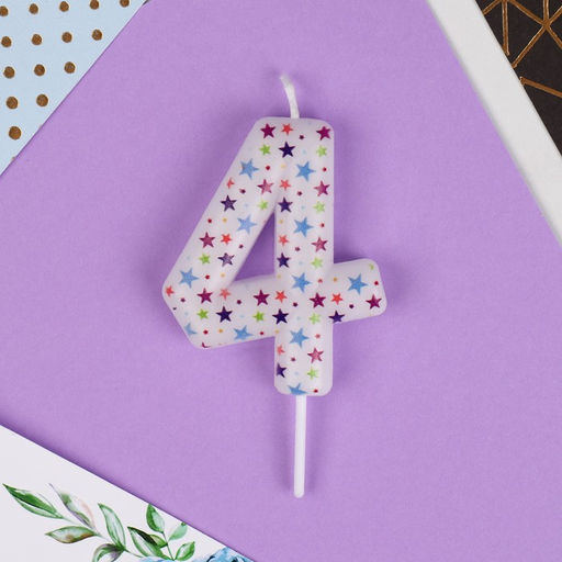 Свеча в торт цифра 4, звёздочки - Страна карнавалия фото 3
