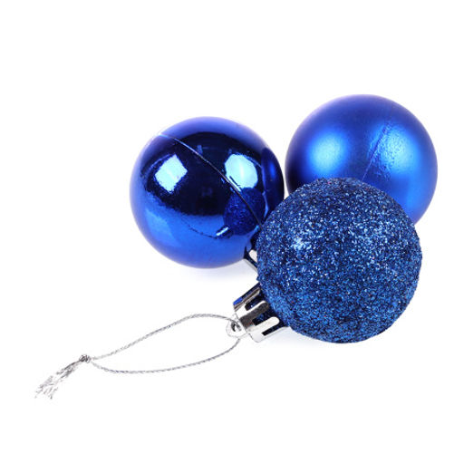 Елочные шары 12 штук 4 см / HX-12/4 /уп 192/ синий - Галеонтрейд фото 3