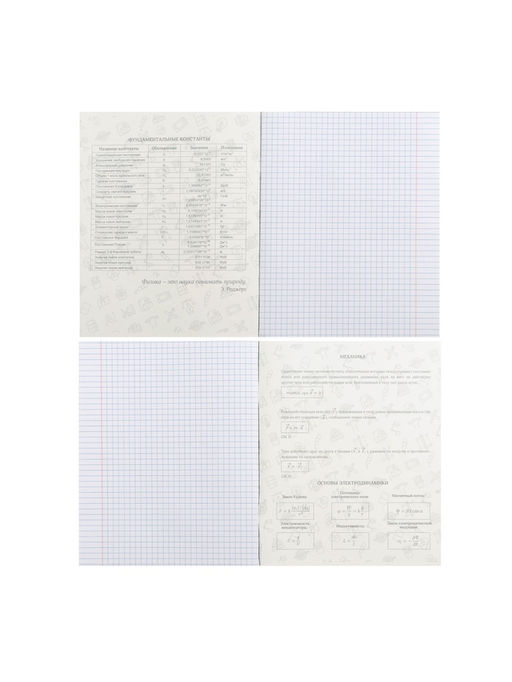 Цена за 5 шт. Предметная тетрадь по физике Calligrata «Животные», 48 листов, в клетку, со справочным материалом, обложка из мелованного картона