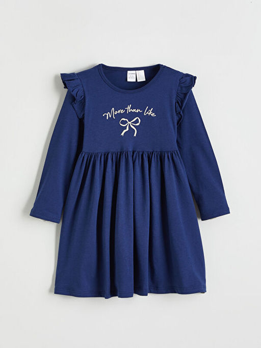 ?i?ek Bask?l? F?rf?rl? K?z ?ocuk Elbise