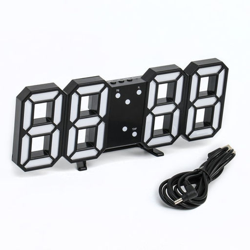 Часы электронные настольные «Цифры», USB, на подвесе, красная индикация, 9×23 см