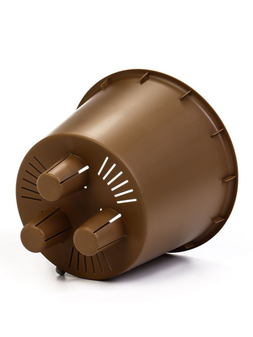 Кашпо для цветов «Микрит», 3.7 л, d=22 см, h=20 см, со вставкой, пластиковое, бежевое