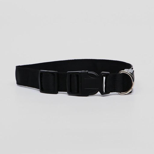 Ошейник с подсветкой размер L, ОШ 45-52 х 2,5 см, 3 режима свечения чёрный - Пижон фото 4