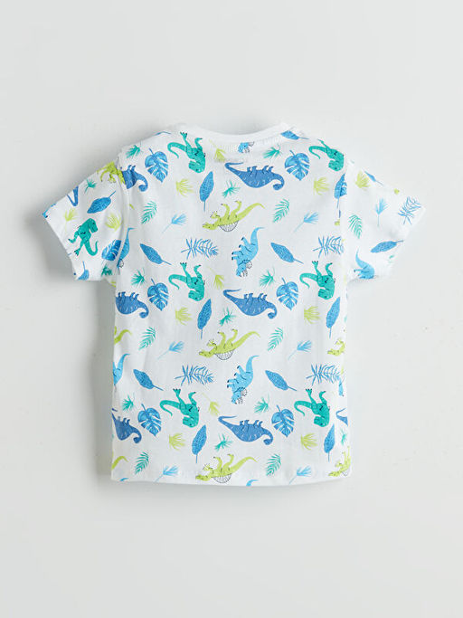 Dinozor Bask?l? Erkek ?ocuk ?ortlu Pijama Tak?m?