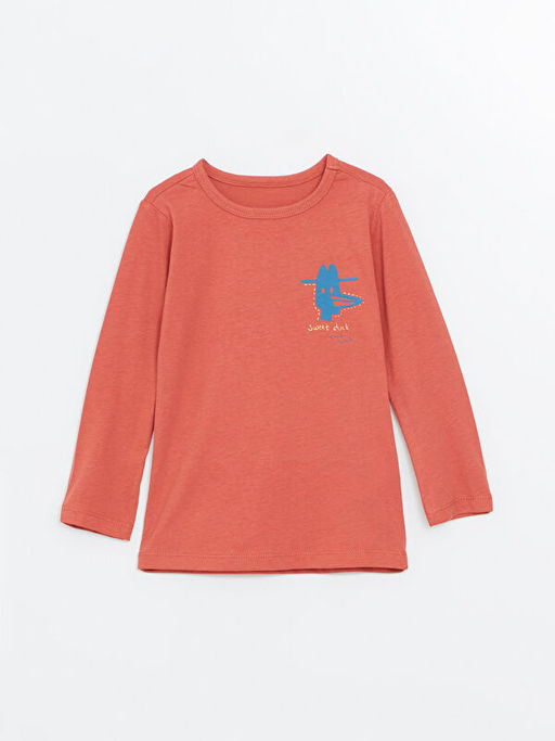 Bisiklet Yaka Uzun Kollu Bask?l? Erkek Bebek Pijama Tak?m?