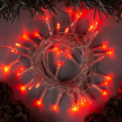 Гирлянда Нить 4 м, IP20, прозрачная нить, 40 LED, 2 режима, батарейки AAх3 (нет в комплекте), свечение красное