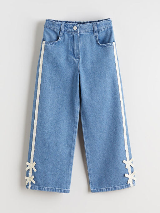 Beli Ayarlanabilir Lastikli K?z ?ocuk Jean Pantolon