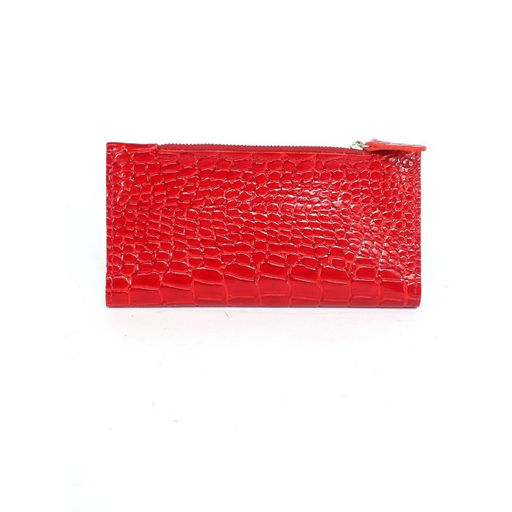 Портмоне женское Croco-ПР-1052 натуральная кожа 3 отд, 5 карм, красный крокодил (203) 255245  фото 2