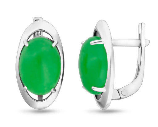 Серьги, жадеит, СП19