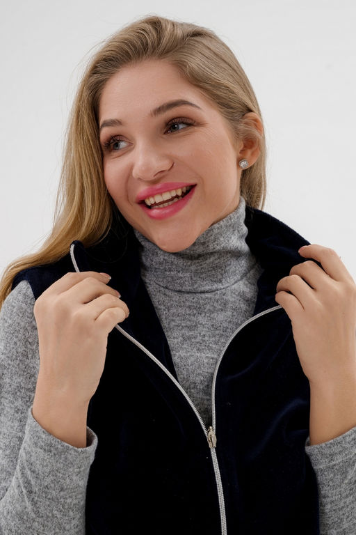 Жилет женский из велюра синий макс - Амадэль фото 26