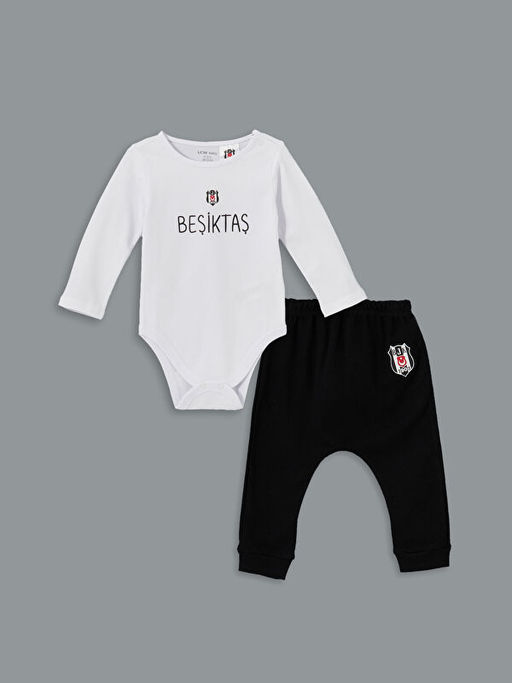 Be?ikta? Bask?l? Erkek Bebek ??t??tl? Body ve Pantolon 2li