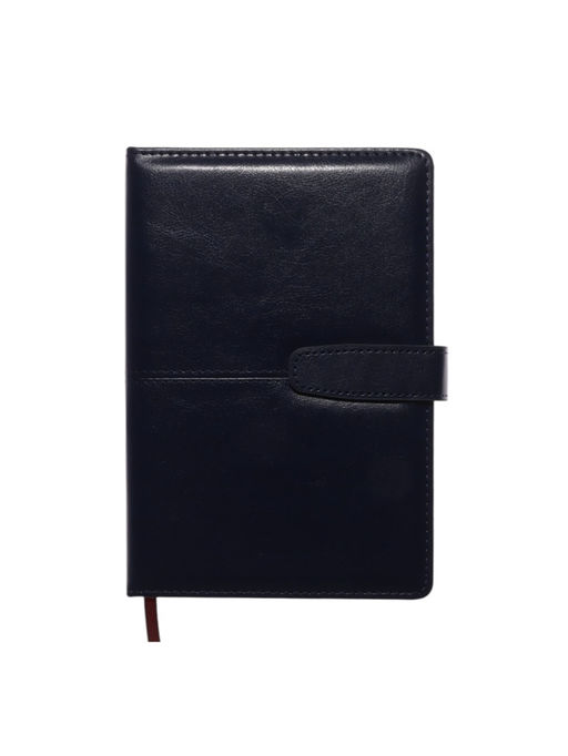 Ежедневник недатированный А5, с хлястиком, 128 листов, в линейку, пвх, синий