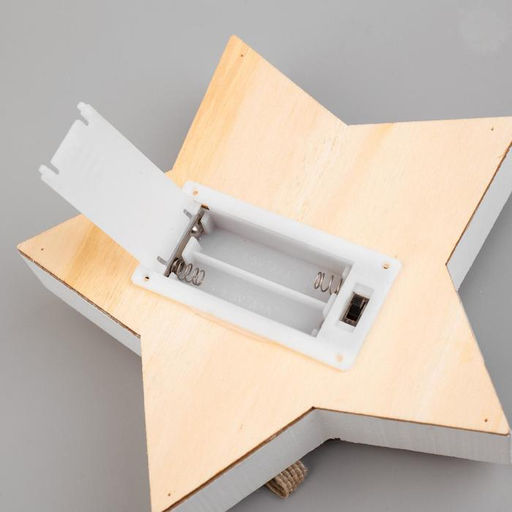 Ёлочная игрушка Звезда с Дедом Морозом и оленем, 16х16х3, от батареек АААx2, свечение тёплое белое - Luazon lighting фото 4