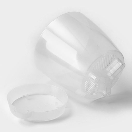 Цена за 2 шт. Горшок для цветов с поддоном «Альтернатива. Адель», 1.5 л, пластиковый, прозрачный