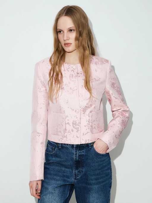 Укороченный жакет из жаккарда ZR2604032501-96 / Zarina