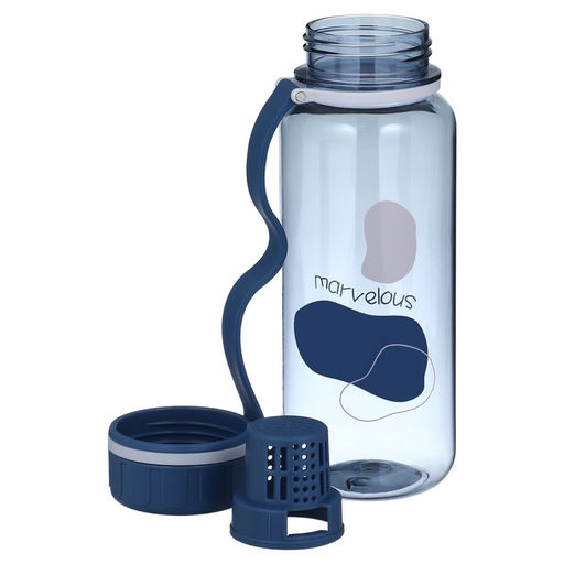 Бутылка для воды, 600 мл, 20×7 см, с ситом, синяя