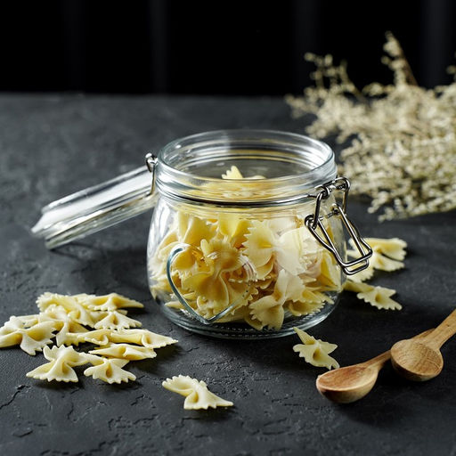 Банка для сыпучих Доляна Сердце, 580 мл, 10.5?10 см, с бугельным замком, стекло, прозрачная