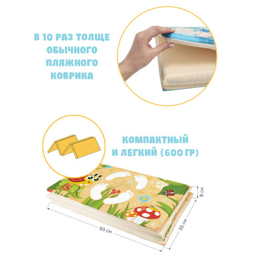 VAL VAL-O614-F Коврик дет гимнастич Топоножка, 60*144 см, 4 блока, цвет оранж., ВАЛИАНТИКИ, шт