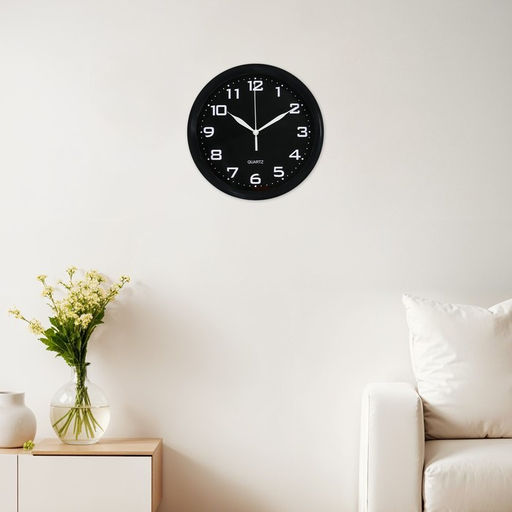 Часы настенные, интерьерные «Уник», d=20 см, чёрные
