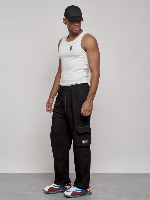 спортивные брюки 95%хлопок 5% эластан (двухслойная нить),Турция, черного цвета - Mtforce фото 6