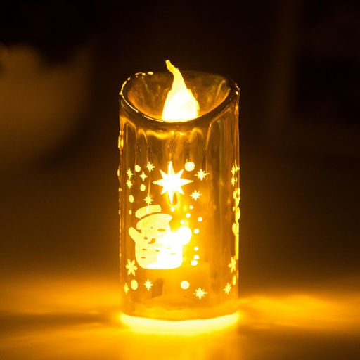 Светодиодная свеча, ночник LED RISALUX «Новый год», от батареек, 3.8×3.8×7.5 см, МИКС